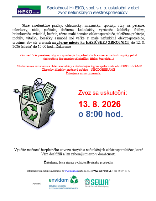 zvoz elektrospotrebičov 